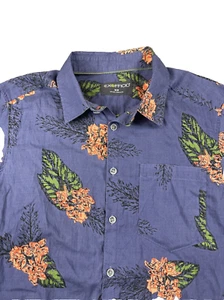 Exofficio Hawaiian Shirt Mens Medium Blue Floral Tropical Outdoor - Picture 1 of 6