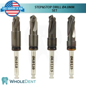 4 Integral DLC Step&Stop Drill Ø4.0 Set External Irrigation Pre Stopped Stopper - Picture 1 of 9