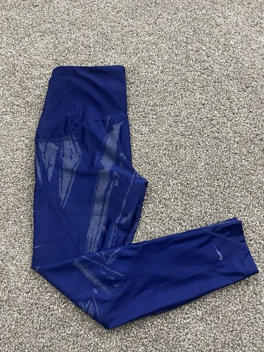 Collant donna grande Nike running blu riflettente BV4385