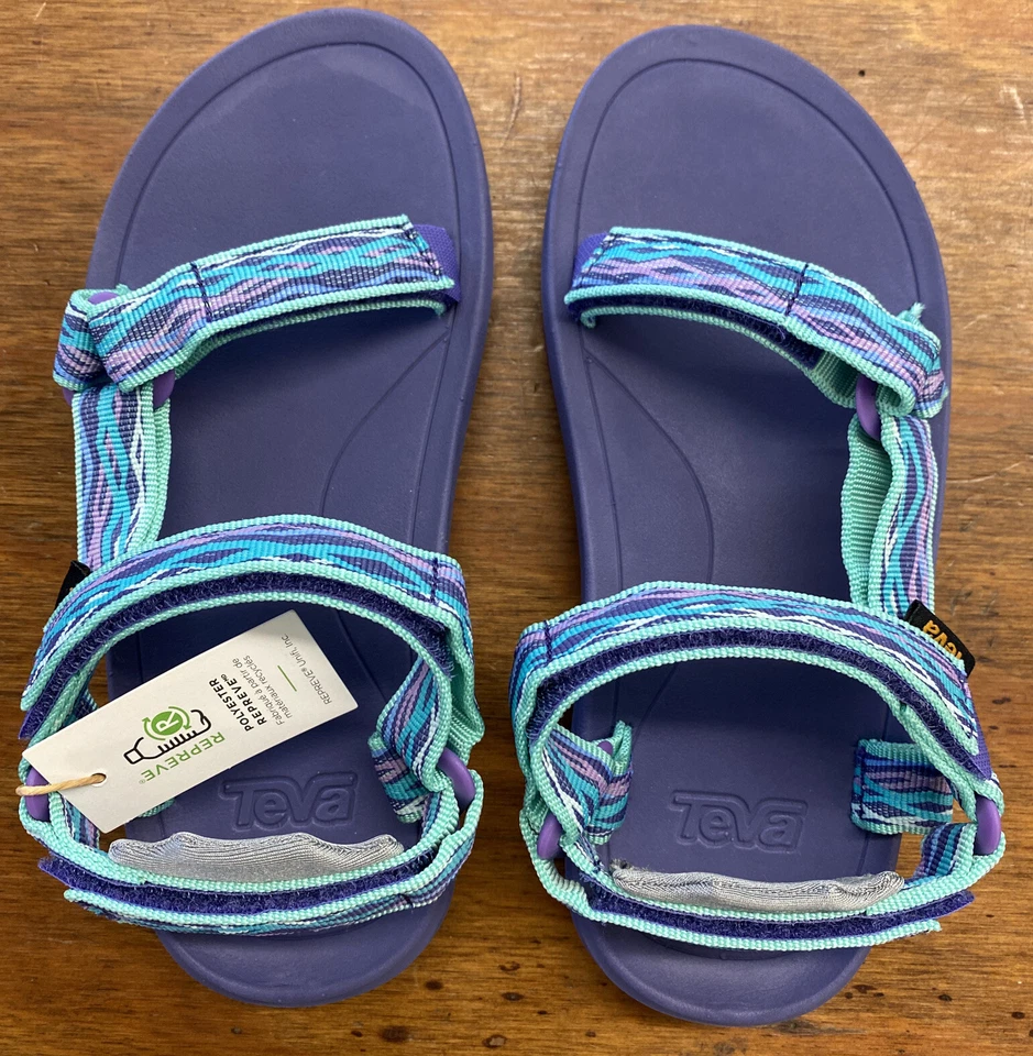 Kids Girls Size 2 Delmar Sea Glass Purple Teva Hurricane XLT 2 Sport Sandals