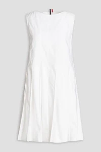 THOM BROWNE NEW WITH TAGS Pleated cotton Oxford mini dress Size 42 White - Picture 1 of 4