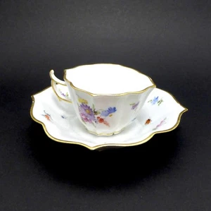 Meissen Cup And Saucer Baroque Flowers And Insects 19th C.-20th C. 3/3 - Picture 1 of 12