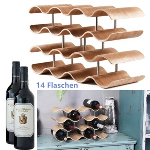 Bambus Weinregal 14 Flaschen Modern Regal Wein Flaschenregal Flaschenständer DHL - Bild 1 von 8