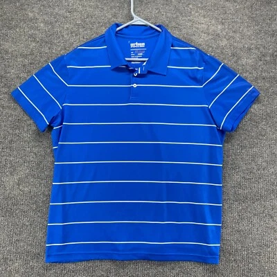Urban Pipeline Polo Shirt Mens 2XL XXL Blue Striped Short Sleeve Golf Active - Image 1 of 4