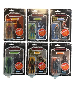 STAR WARS Retro Series THE MANDALORIAN (Wave 2) Set of 6 3.75" Action Figures - Picture 1 of 7