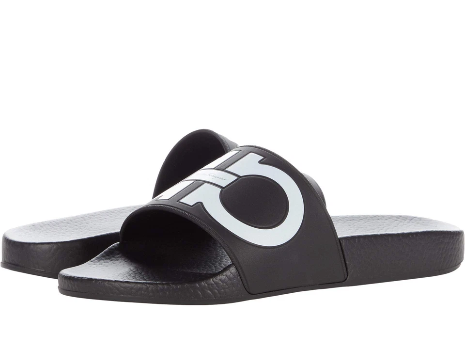 SALVATORE FERRAGAMO Ranura Slide Nero/Malvavisco TALLA 7M EE. UU. HECHO EN ITALIA Foto 1 de 1