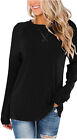 NEW T-shirt Black Long Sleeve QUALITY Top Casual 2XL Shirt Blouse Sweater Top