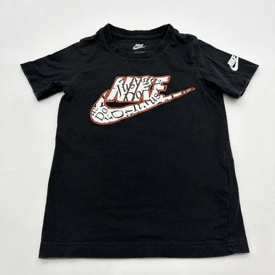 Camiseta Nike Jóvenes Niños Talla 7 Negra Estampado Gráfico Logo 100% Algodón. #37750 Foto 1 de 4