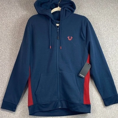 True Religion full zip hoodie M super soft large logo fleece lined casual Y2K - Imagem 1 de 4