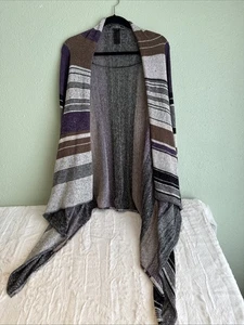Lovestitch Serape gestreifte Langarm Strickjacke vorne offen Größe Large - Bild 1 von 6