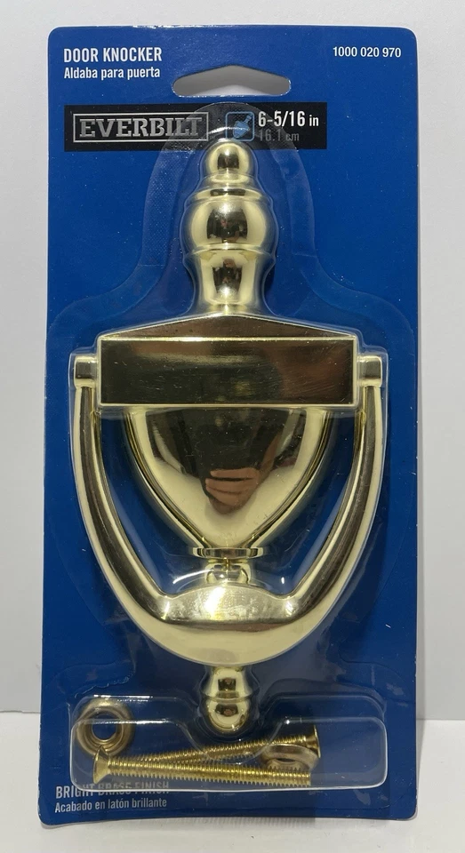 Everbilt Door Knocker Bright Brass Finish Classic 6 5/16