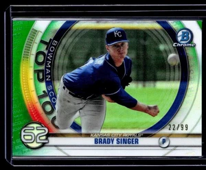 Bowman Chrome Scouts Top 100 Green Brady Singer Royals Reds 2020 22/99 #BTP-62 - Imagen 1 de 2