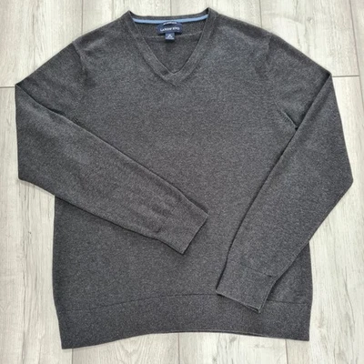Lands' End V Neck Grey Sweater Jumper Pullover Mens Medium 34-36inch Chest - Image 1 of 4