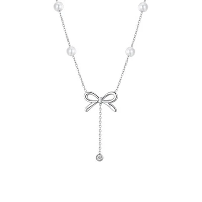 Collana Donna Luca Barra | Perle Fiocco e Cristallo Acciaio | CK2063 - Immagine 1 di 3