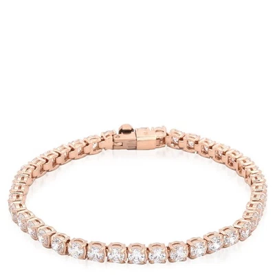 Pulseira de tênis Swarovski matriz tom ouro rosa - Imagem 1 de 4