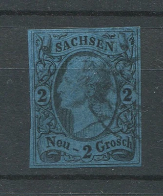 Estados alemanes - Sajonia - Sajonia: Michel # 10 de 1855 - usado Foto 1 de 2