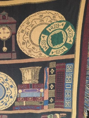 Vintage Tapestry Throw Blanket Books Library Academia Aesthetic Goodwin Weavers - Image 1 of 4