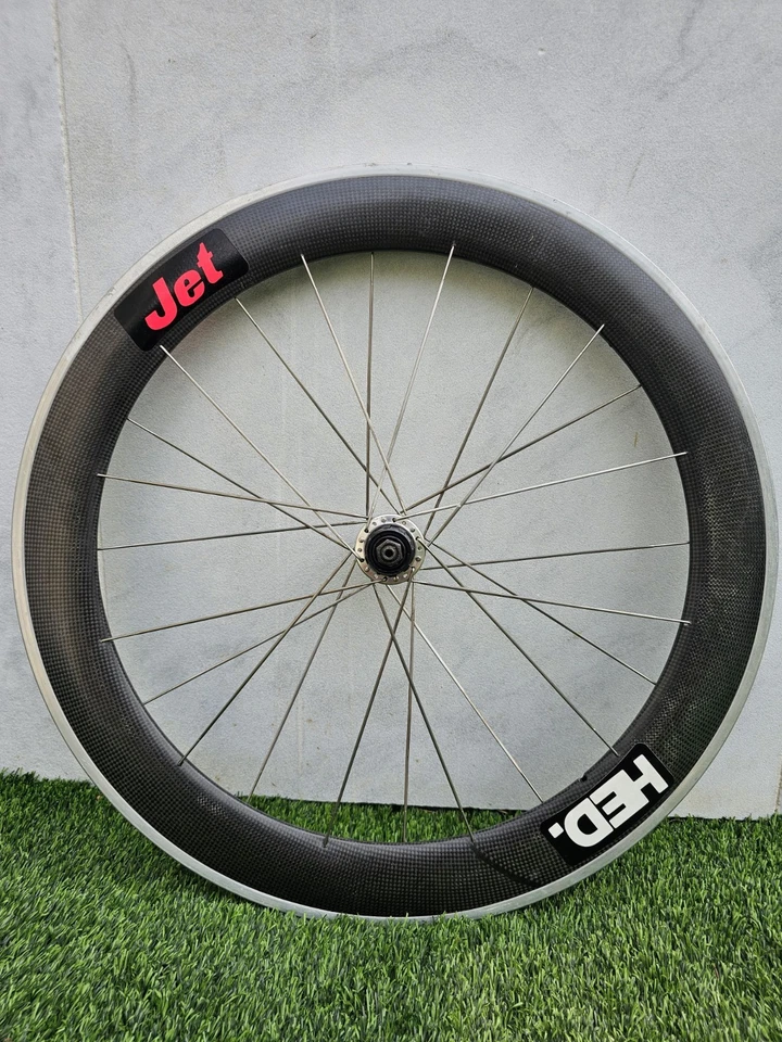 Rueda trasera tubular HED Jet 650c - Buje Shimano 600, buje libre HG10, llanta de 60 mm Foto 1 de 4