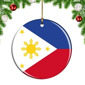 Philippines Flag Round Christmas ornament city travel souvenir - Picture 1 of 3