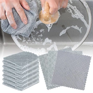 6pcs Upgraded Wire Dishwashing Rag for Wet and Dry, Cleaning Rags,Wire on one... - Picture 1 of 7