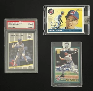 Omar Vizquel 1989 Rookie PSA 10 + 2 2017 Certified Autos Mariners & Indians!!! - Picture 1 of 9