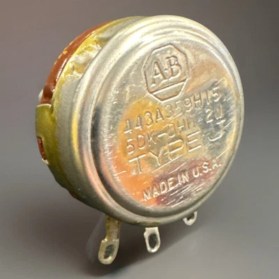 Potenciómetro Allen Bradley 443A359H15, 50K Ohm, 2W, Tipo J, Nuevo, Hecho en EE. UU. Foto 1 de 4