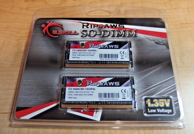 G.SKILL Ripjaws Series 16GB (2 x 8GB) DDR3 SO-DIMM DDR3L-1600 PC3L-12800 - Image 1 of 2