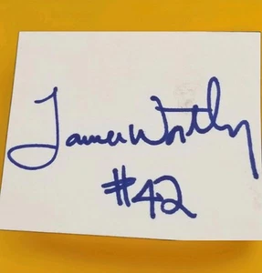 Signed Cut Autogramm NBA Los Angeles Lakers HOF James Worthy Basketball Legende  - Bild 1 von 1