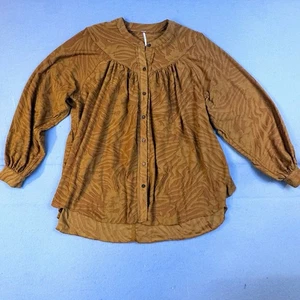 Free People Can’t Stop Dreaming Tunic Top size XS Mustard Yellow Oversized Boho - Picture 1 of 11