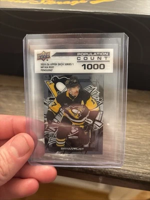 2025-26 Upper Deck SERIES 1 POPULATION COUNT 1000  BRYAN RUST-PENGUINS - Image 1 of 4
