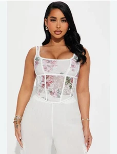 NUEVO Top Corsé Moda Nova Something Sweet - Crema Combo Floral Talla M - Imagen 1 de 3