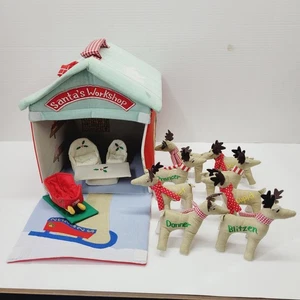 Vintage Pottery Barn Kinder Weihnachten Santa's Workshop Spielset Rentier RAR LESEN - Bild 1 von 24