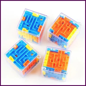 mini cube magique labyrinthe 3D six faces transparent puzzle cube de vitesse boule à rouler - Photo 1/24
