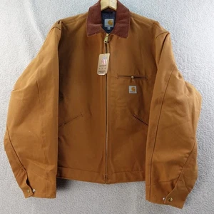 Carhartt Mens 2XL Brown Duck Blanket Lined Chore Work Jacket USA Made Corduroy - Picture 1 of 6