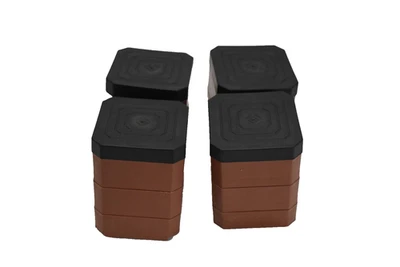 Elevadores de cama EclatBan juego de 4 elevadores de muebles marrón resistente de 4,3" Foto 1 de 4