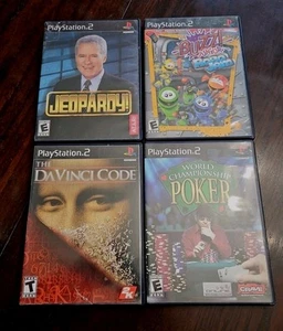 Lot of 4 PlayStation 2 Games PS2 Poker, Jeopardy, Buzz, DaVinci Code Fast Ship🎮 - Picture 1 of 12