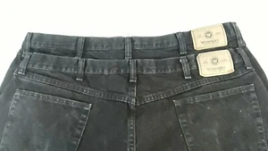 Lot of 2 Wrangler Mens 42 x 30 Black Denim 5-Pocket Jeans VGC - Picture 1 of 7
