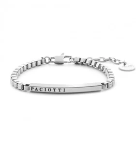 Cesare Paciotti Bracciale Uomo 4UBR7040 Acciaio Rodiato Targa Logata 22cm - Foto 1 di 2