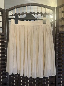 River Island Lined Pleated Skirt Size 6 Beige - Picture 1 of 8