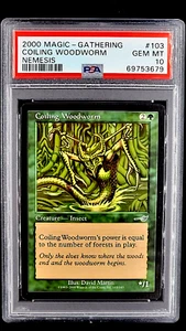 2000 MtG Magic the Gathering Nemesis #103 Coiling Woodworm Uncommon PSA 10 POP 1 - Picture 1 of 12