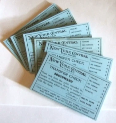 New York Central Railroad Transfer Tickets Great Train Memorabilia - Image 1 of 4