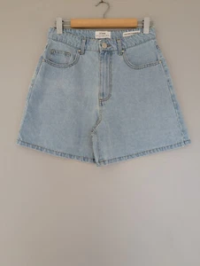 COTTON ON Womens Denim Shorts Sz 10 Blue Cotton High Rise Flashback Zip Fly - Picture 1 of 6