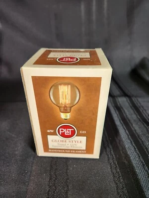 Edison Style Sguirrel Cage Filament G25 Tinted Light Bulb 40W Eqv Pl&T Electric - Image 1 of 4