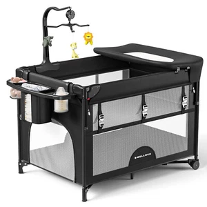 Comodino per Bambini Letto Culla,5 in 1 Culla Portatile per Neonati Letto Laterale - Foto 1 di 14