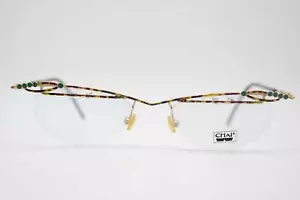 Vintage Eyeglasses Chai MED 2 Multicolor Half Rim Eyeglasses Frames Eyeglasses - Picture 1 of 6