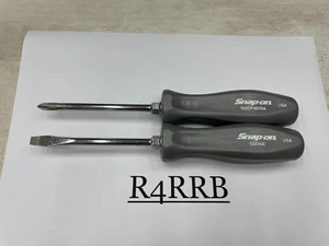 Snap-on Tools USA NEW 2pc GREY Hard Handle Flat Phillips Head Screwdriver Set - Picture 1 of 12