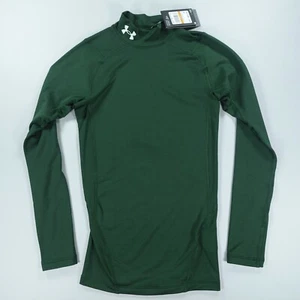 Under Armour Compression Shirt Mens Small Mock Neck Cold Gear Green Stretch - Picture 1 of 17