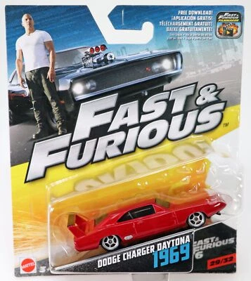 Hot Wheels 1969 Dodge Charger Daytona Fast & Furious 6 - FCN86 New NRFP Red 1:55 - Image 1 of 3