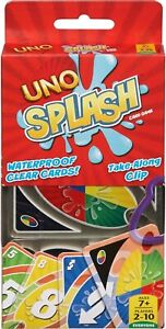 ​UNO Splash Card Game for Outdoor Camping Travel Water-Resistent Plastic Cards