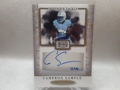 🏈2021 Sage Hit Premier Draft Auto 13/100 Cameron Sample RC #A134  - Image 1 of 2